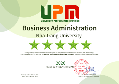 NGÀNH QUẢN TRỊ KINH DOANH ĐẠT CHUẨN KIỂM ĐỊNH 5 SAO UPM